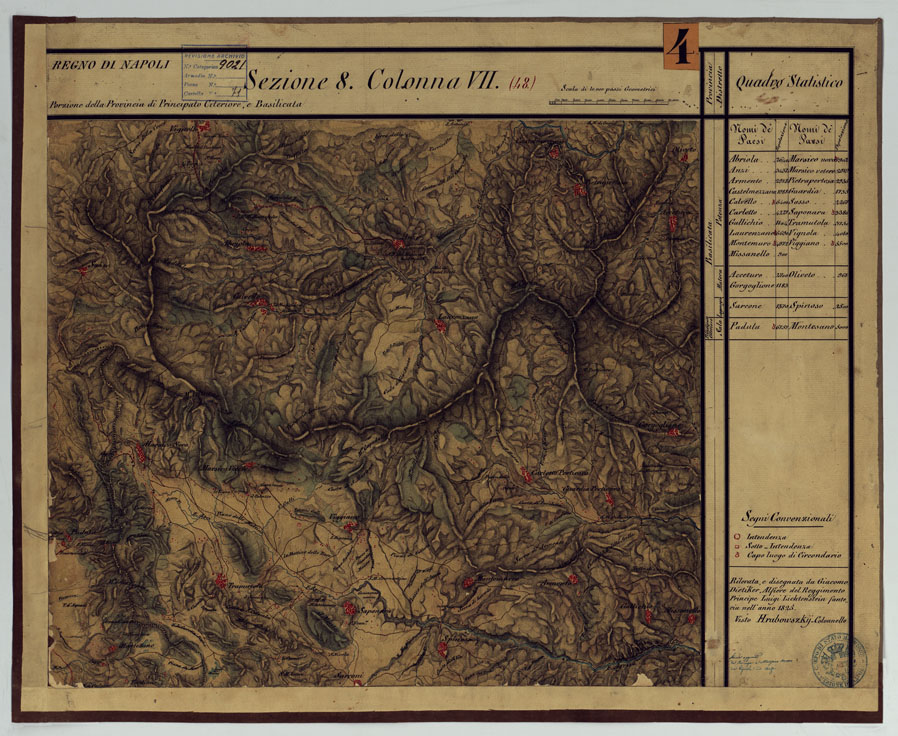 (N:14297) CARTA DELLE PROVINCE CONTINENTALI DELL'EX REGNO DI NAPOLI - SEZIONE 8 COLONNA VII (48) (CA006057) Carte e stampe antiche: riproduzione a colori su carta (formato A1)