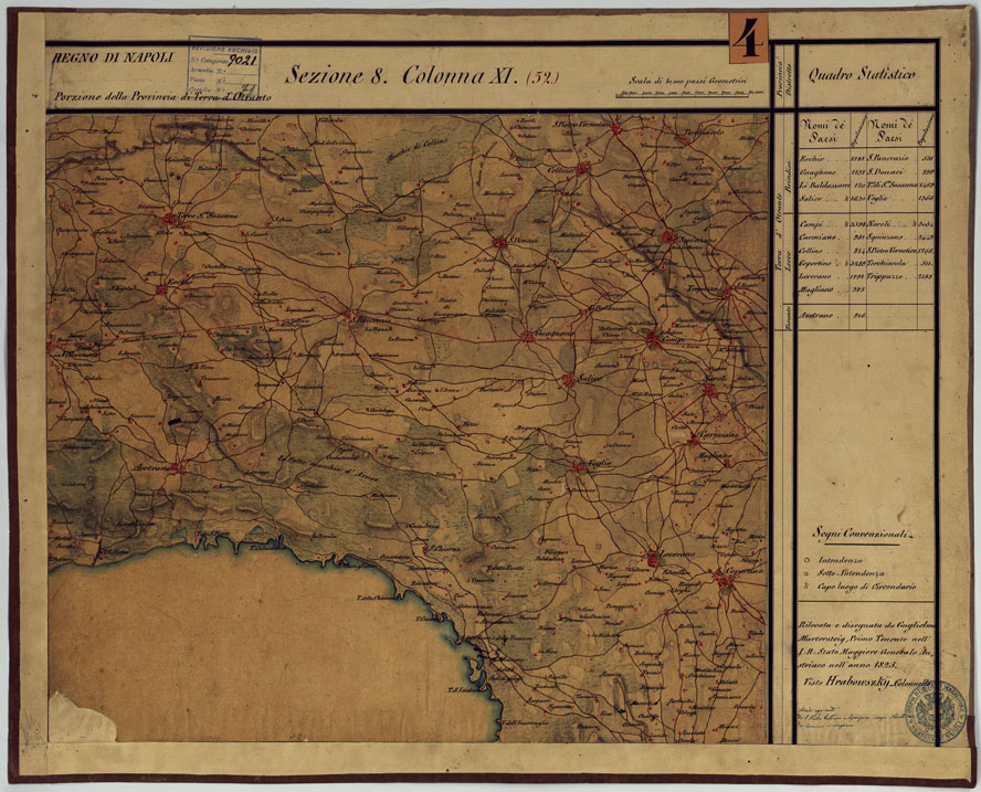 (N:14300) CARTA DELLE PROVINCE CONTINENTALI DELL'EX REGNO DI NAPOLI - SEZIONE 8 COLONNA XI (52) (CA006061) Carte e stampe antiche: riproduzione a colori su carta (formato A1)