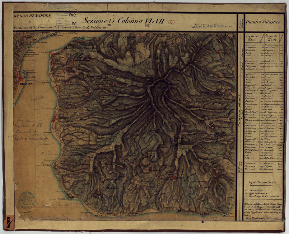 (N:14250) CARTA DELLE PROVINCE CONTINENTALI DELL'EX REGNO DI NAPOLI - SEZIONE 15 COLONNA VI E VII (75) (CA006084) Carte e stampe antiche: riproduzione a colori su carta (formato A1)