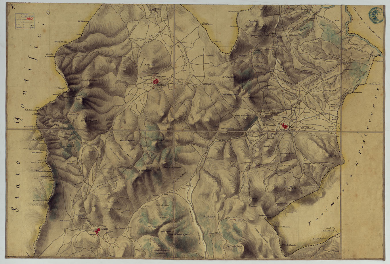 (N:9900) FRONTIERA DEL GIA' REAME DI NAPOLI - FOGLIO V. (CA006129) Carte e stampe antiche: riproduzione a colori su carta (formato A1)