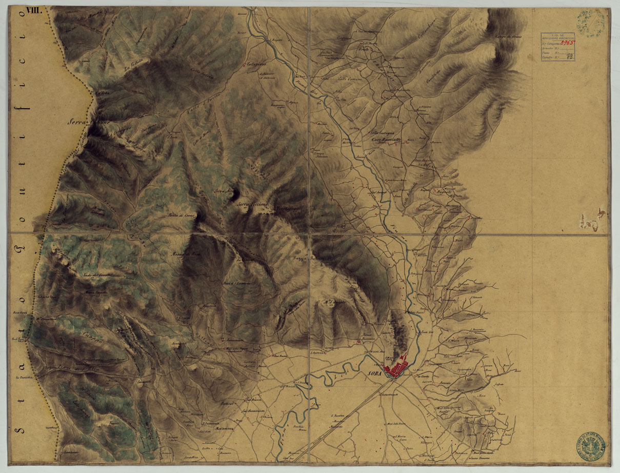 (N:9903) FRONTIERA DEL GIA' REAME DI NAPOLI - FOGLIO VIII. (CA006132) Carte e stampe antiche: riproduzione a colori su carta (formato A1)