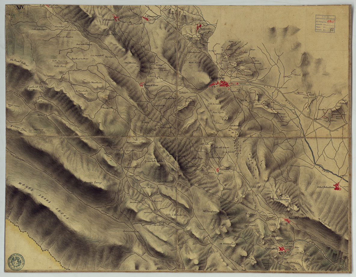 (N:9908) FRONTIERA DEL GIA' REAME DI NAPOLI - FOGLIO XIV. (CA006138) Carte e stampe antiche: riproduzione a colori su carta (formato A1)