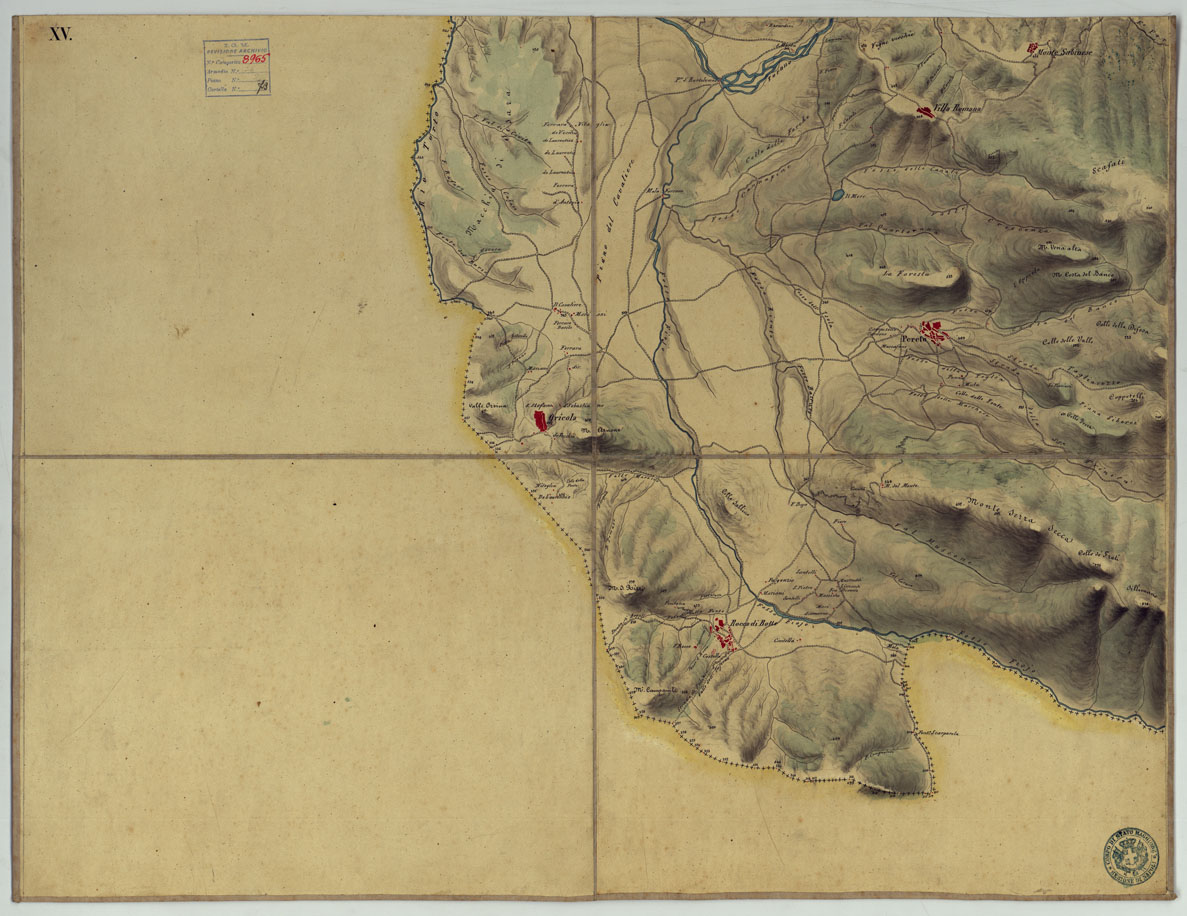 (N:9910) FRONTIERA DEL GIA' REAME DI NAPOLI - FOGLIO XV. (CA006139) Carte e stampe antiche: riproduzione a colori su carta (formato A1)