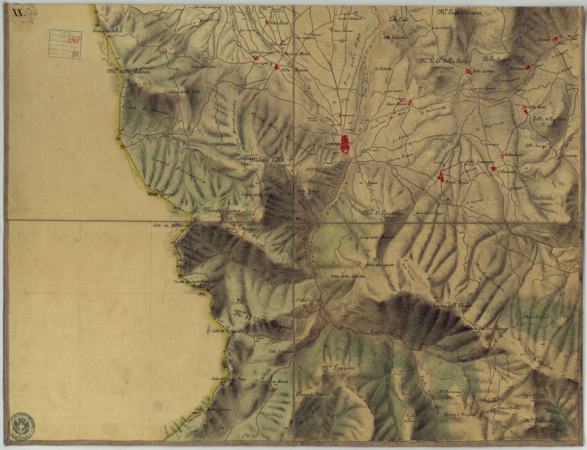 (N:9915) FRONTIERA DEL GIA' REAME DI NAPOLI - FOGLIO XX. (CA006145) Carte e stampe antiche: riproduzione a colori su carta (formato A1)