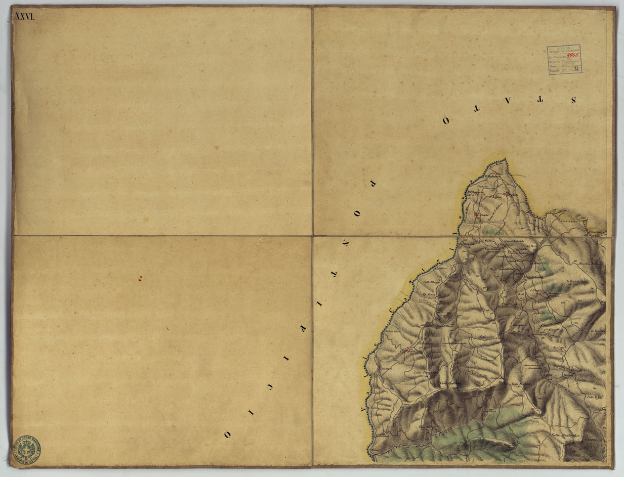 (N:9923) FRONTIERA DEL GIA' REAME DI NAPOLI - FOGLIO XXVI. (CA006151) Carte e stampe antiche: riproduzione a colori su carta (formato A1)