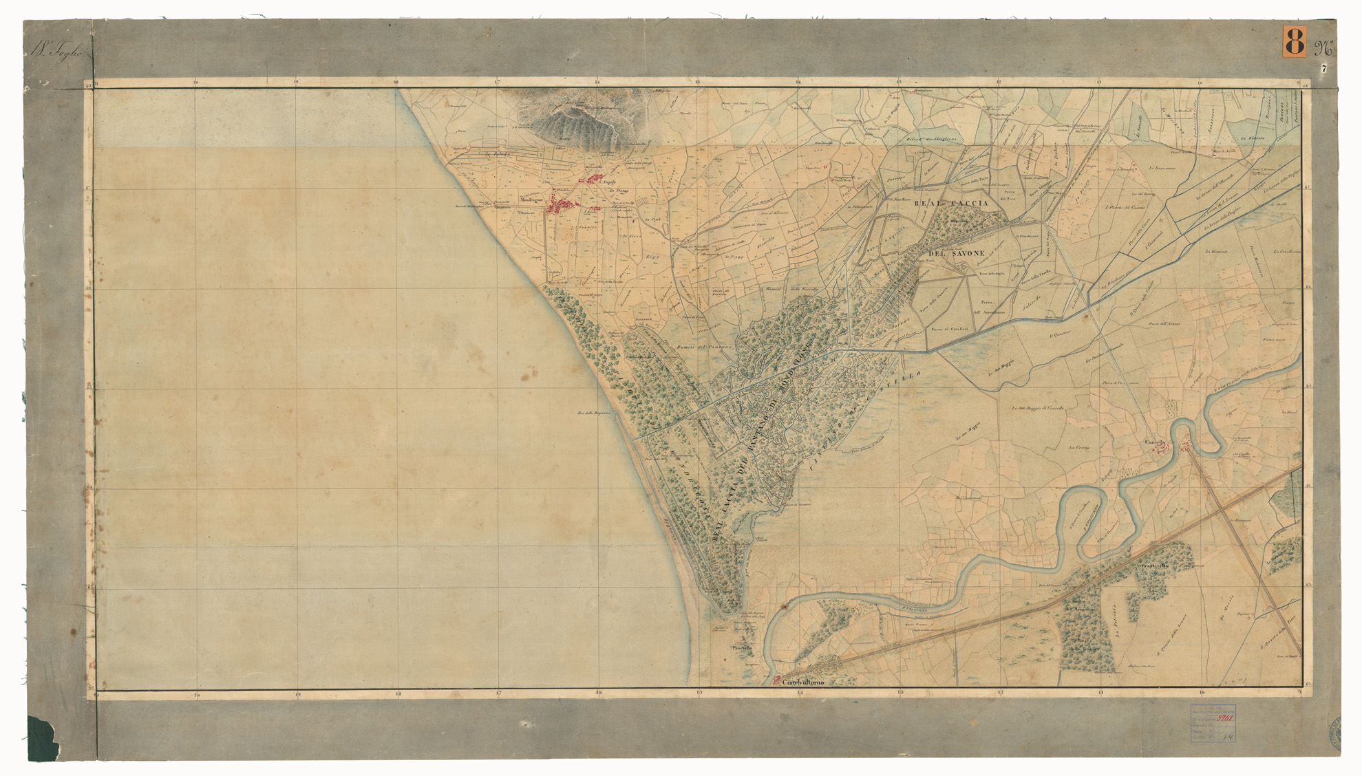 (N:9457) DISEGNI ORIGINALI DELLA CARTA DEI DINTORNI DI NAPOLI ALLA SCALA DI 1: 20.000 ESEGUITI NELL'UFFICIO TOPOGRAFICO DELL'EX - REGNO DI NAPOLI 1836-40 - FOGLIO 18 N.7. (CA006180) Carte e stampe antiche: riproduzione a colori su carta (formato A1)