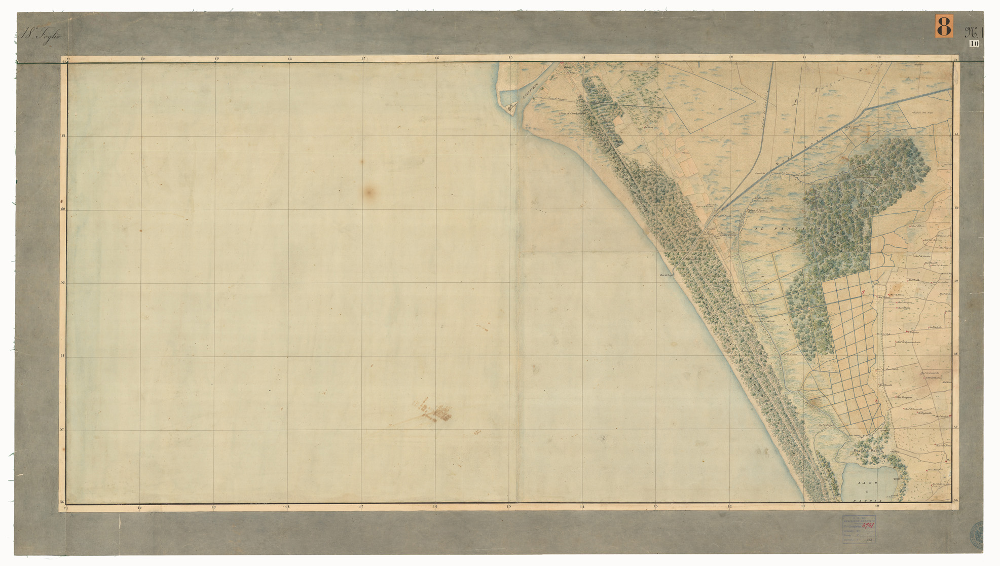 (N:9441) DISEGNI ORIGINALI DELLA CARTA DEI DINTORNI DI NAPOLI ALLA SCALA DI 1: 20.000 ESEGUITI NELL'UFFICIO TOPOGRAFICO DELL'EX - REGNO DI NAPOLI 1836-40 - FOGLIO 18 N.10. (CA006186) Carte e stampe antiche: riproduzione a colori su carta (formato A1)