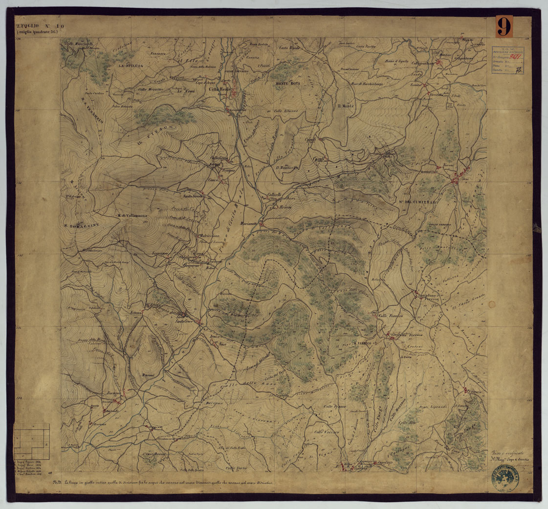 (N:1954) TAVOLETTE AL 20.000 PER LA CARTA DEL REGNO DI NAPOLI - FOGLIO 2 TAVOLA 10. (CA006248) Carte e stampe antiche: riproduzione a colori su carta (formato A1)