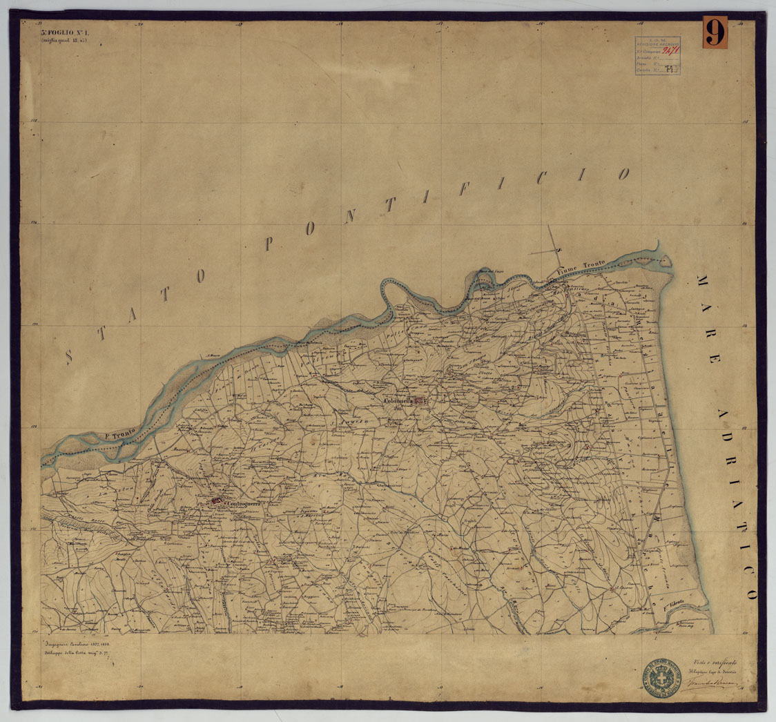 (N:1967) TAVOLETTE AL 20.000 PER LA CARTA DEL REGNO DI NAPOLI - FOGLIO 3 TAVOLA 1. (CA006254) Carte e stampe antiche: riproduzione a colori su carta (formato A1)