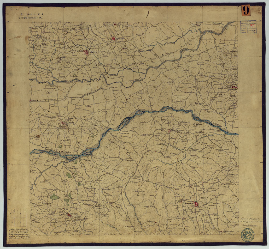 (N:1968) TAVOLETTE AL 20.000 PER LA CARTA DEL REGNO DI NAPOLI - FOGLIO 3 TAVOLA 2. (CA006255) Carte e stampe antiche: riproduzione a colori su carta (formato A1)