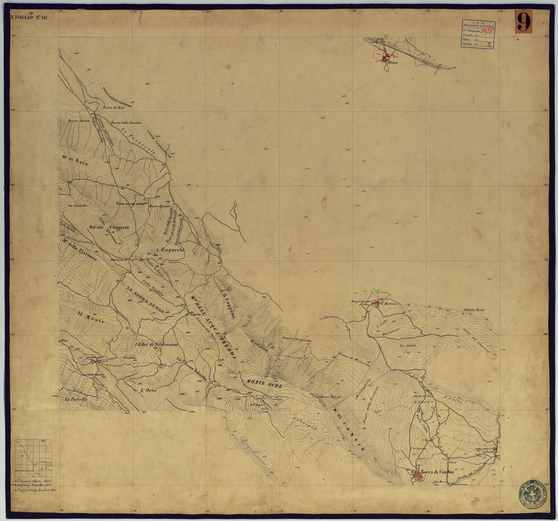 (N:1985) TAVOLETTE AL 20.000 PER LA CARTA DEL REGNO DI NAPOLI - FOGLIO 5 TAVOLA 16. (CA006278) Carte e stampe antiche: riproduzione a colori su carta (formato A1)