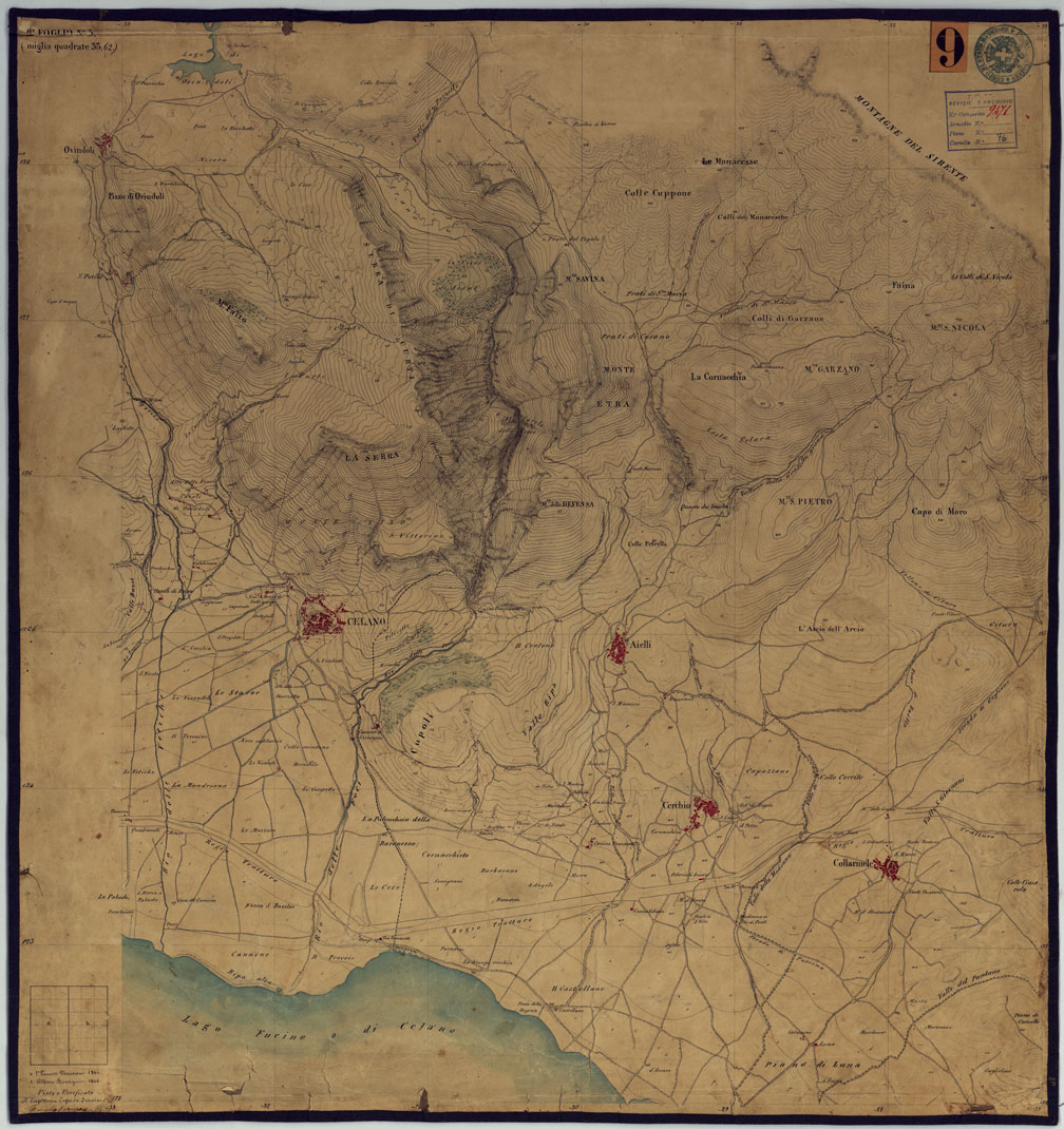 (N:2043) TAVOLETTE AL 20.000 PER LA CARTA DEL REGNO DI NAPOLI - FOGLIO 8 TAVOLA 5. (CA006292) Carte e stampe antiche: riproduzione a colori su carta (formato A1)