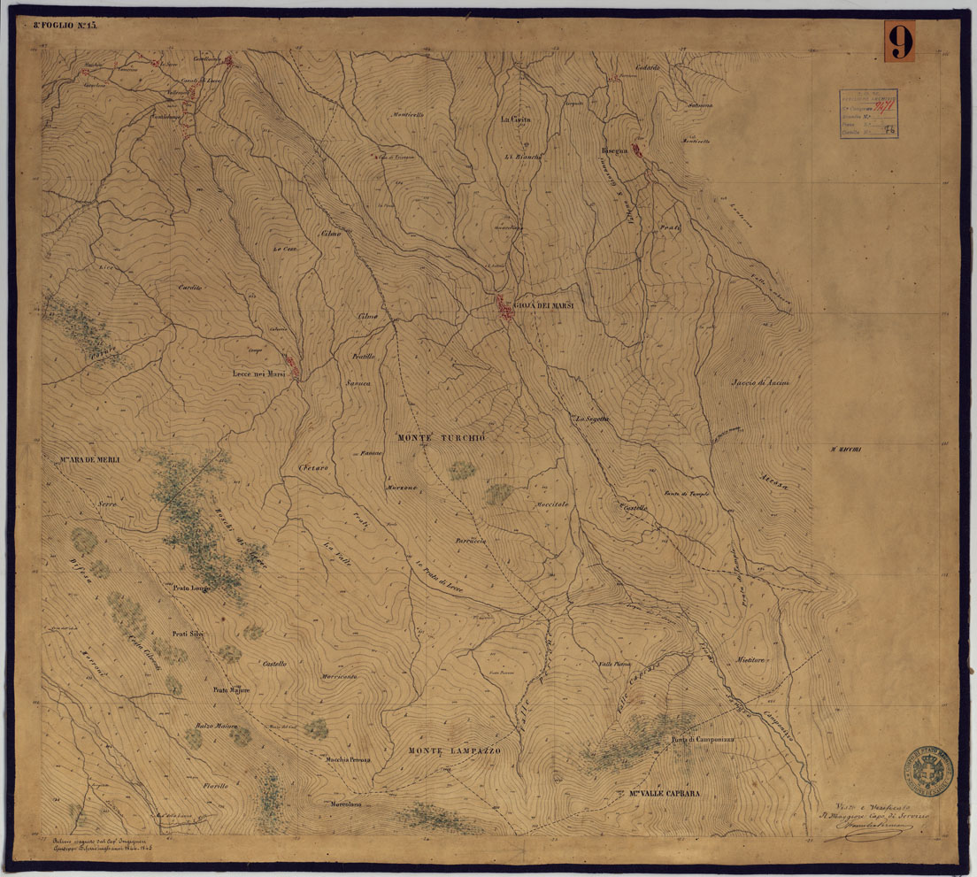(N:2035) TAVOLETTE AL 20.000 PER LA CARTA DEL REGNO DI NAPOLI - FOGLIO 8 TAVOLA 15. (CA006301) Carte e stampe antiche: riproduzione a colori su carta (formato A1)