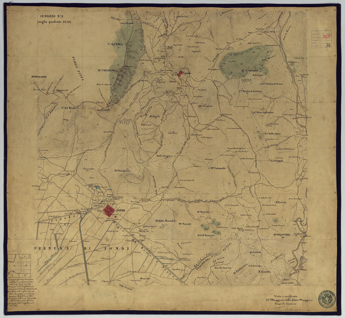 (N:2015) TAVOLETTE AL 20.000 PER LA CARTA DEL REGNO DI NAPOLI - FOGLIO 12 TAVOLA 9. (CA006316) Carte e stampe antiche: riproduzione a colori su carta (formato A1)