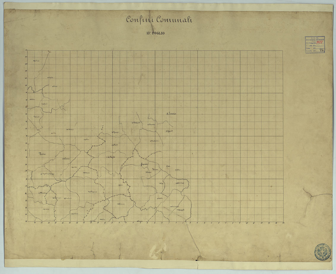 (N:2017) TAVOLETTE AL 20.000 PER LA CARTA DEL REGNO DI NAPOLI - FOGLIO 13 CONFINI COMUNALI. (CA006319) Carte e stampe antiche: riproduzione a colori su carta (formato A1)