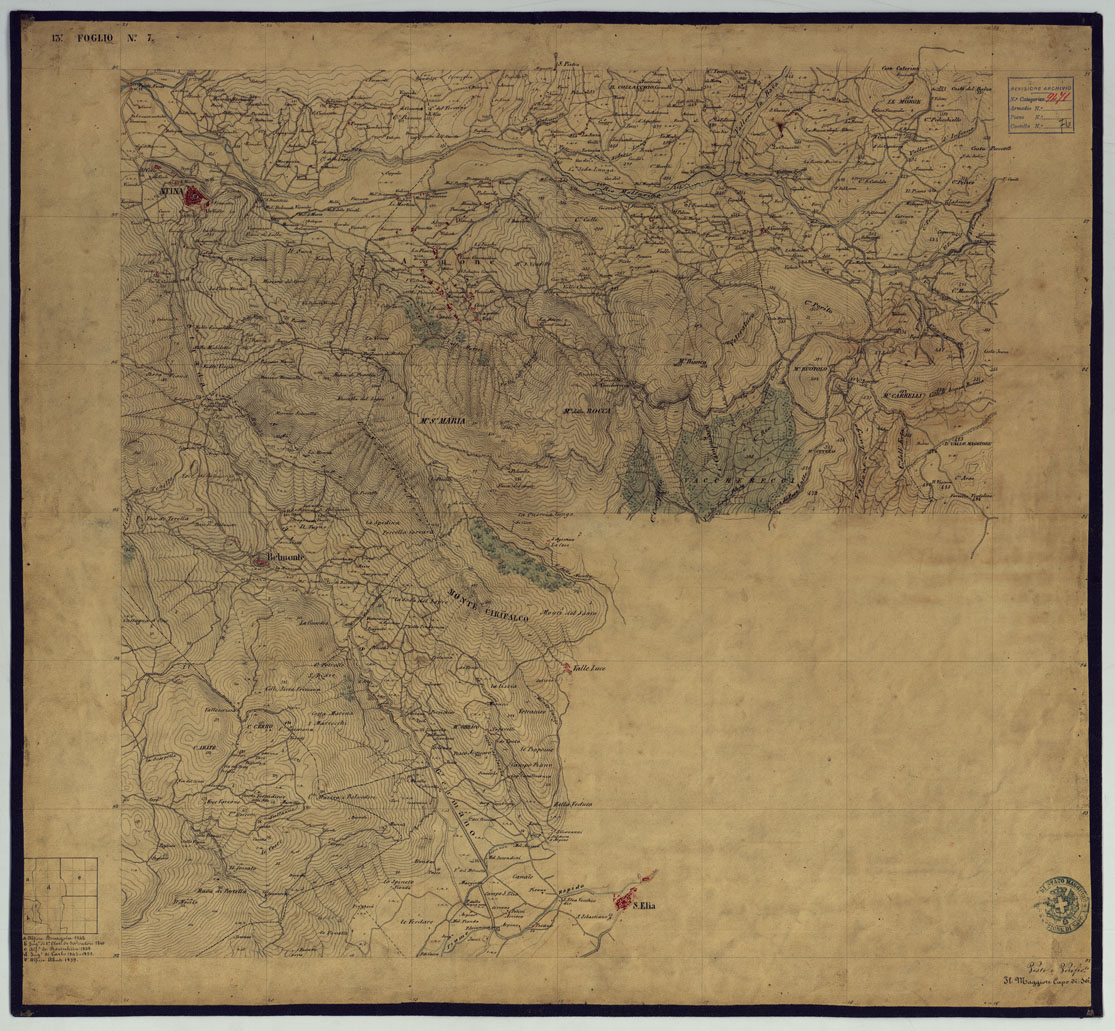 (N:2026) TAVOLETTE AL 20.000 PER LA CARTA DEL REGNO DI NAPOLI - FOGLIO 13 TAVOLA 7. (CA006322) Carte e stampe antiche: riproduzione a colori su carta (formato A1)