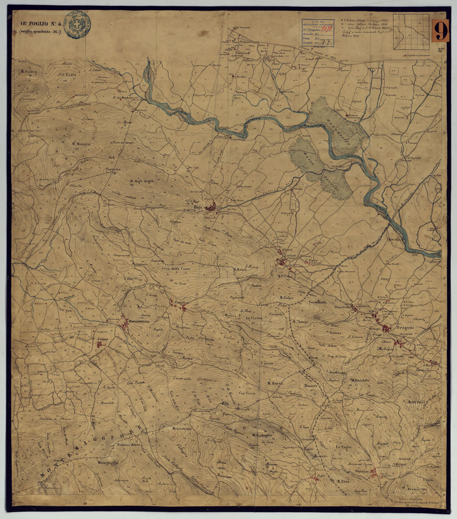 (N:2079) TAVOLETTE AL 20.000 PER LA CARTA DEL REGNO DI NAPOLI - FOGLIO 18 TAVOLA 4. (CA006344) Carte e stampe antiche: riproduzione a colori su carta (formato A1)