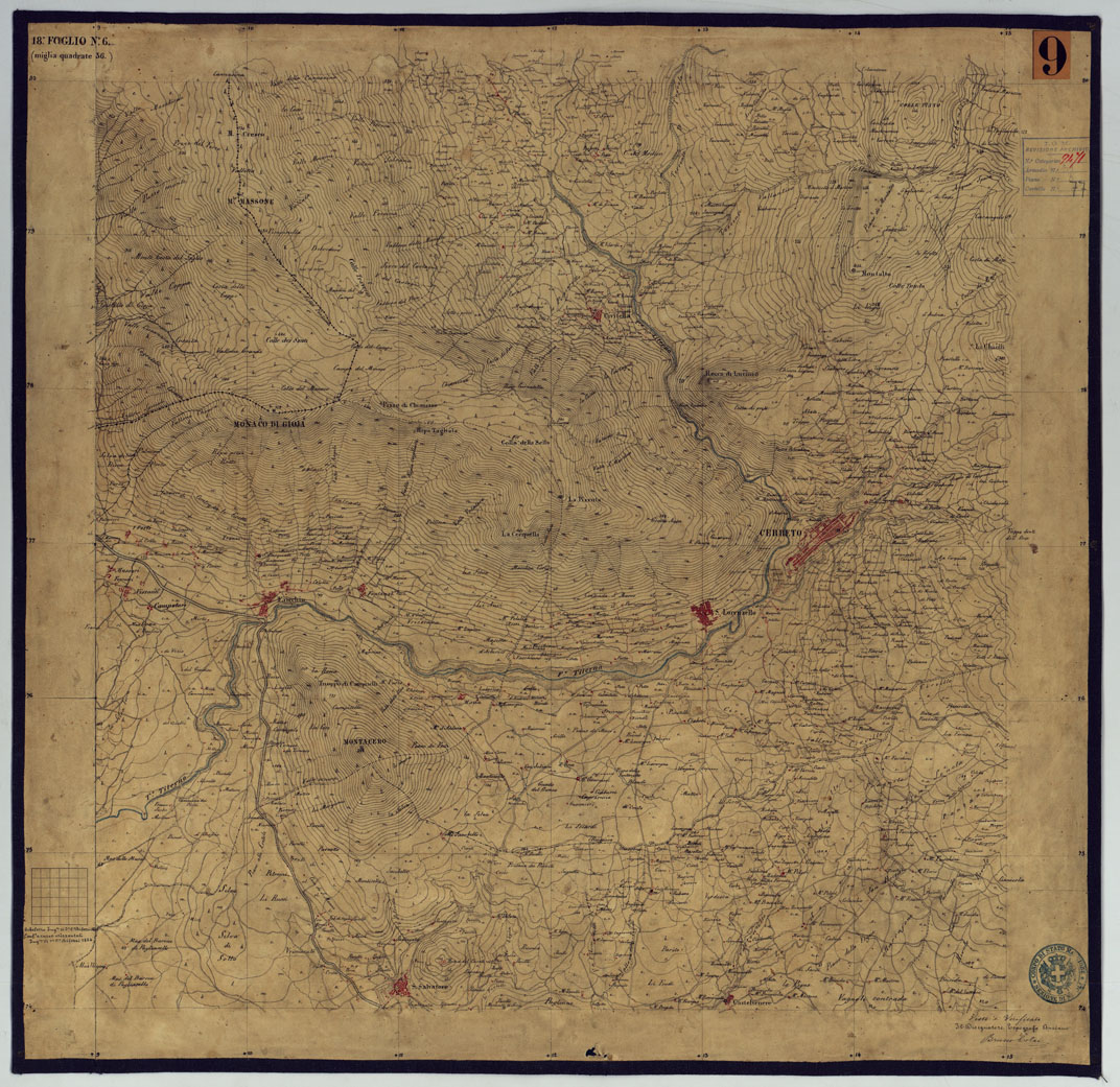 (N:2081) TAVOLETTE AL 20.000 PER LA CARTA DEL REGNO DI NAPOLI - FOGLIO 18 TAVOLA 6. (CA006346) Carte e stampe antiche: riproduzione a colori su carta (formato A1)
