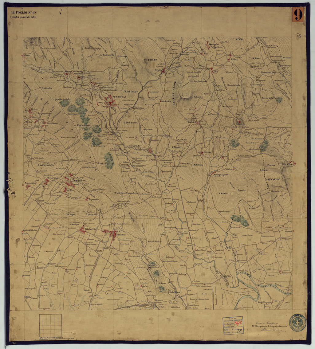(N:2063) TAVOLETTE AL 20.000 PER LA CARTA DEL REGNO DI NAPOLI - FOGLIO 18 TAVOLA 10. (CA006350) Carte e stampe antiche: riproduzione a colori su carta (formato A1)