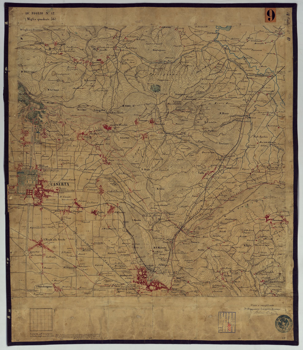 (N:2070) TAVOLETTE AL 20.000 PER LA CARTA DEL REGNO DI NAPOLI - FOGLIO 18 TAVOLA 17. (CA006357) Carte e stampe antiche: riproduzione a colori su carta (formato A1)