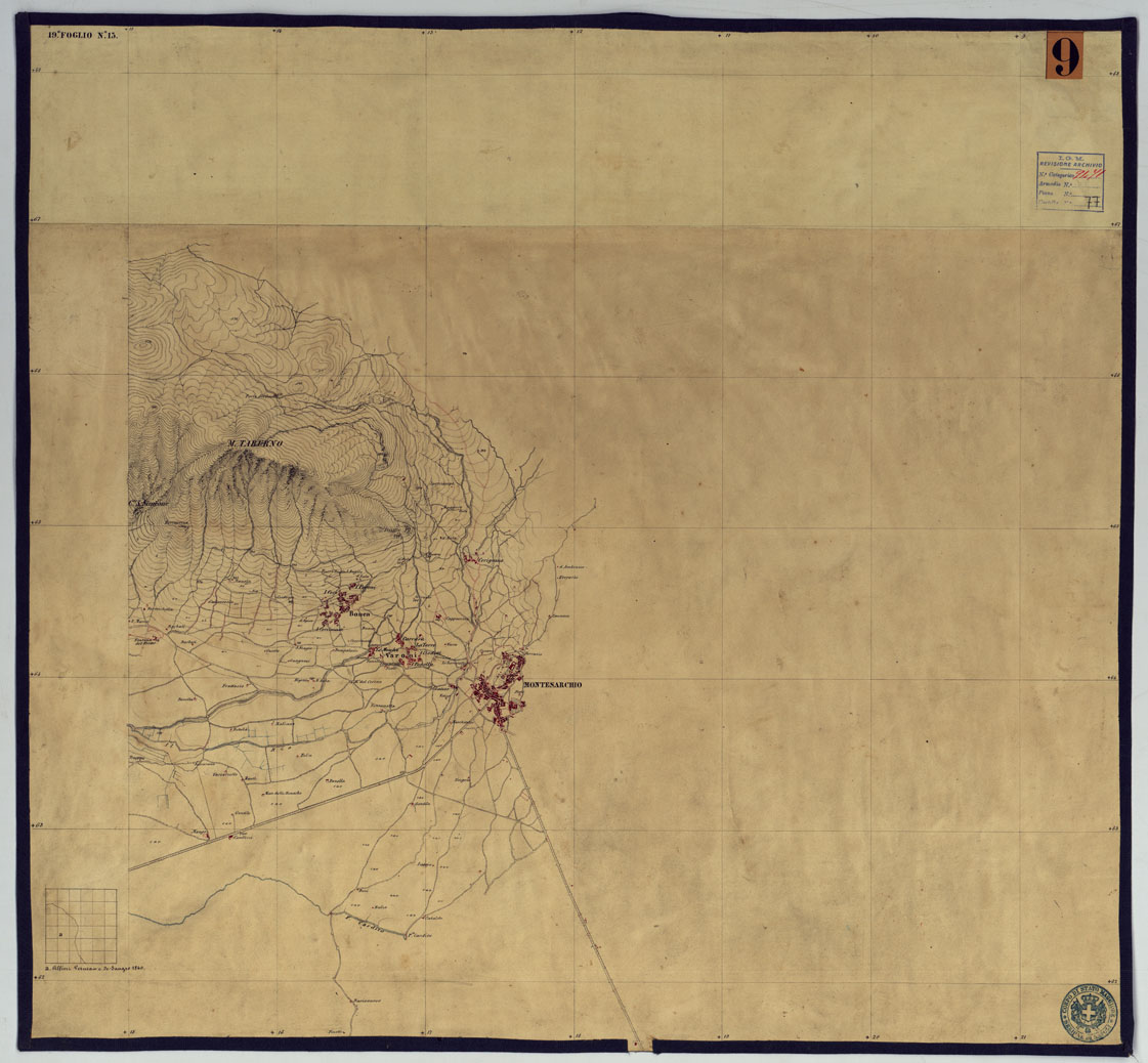(N:2085) TAVOLETTE AL 20.000 PER LA CARTA DEL REGNO DI NAPOLI - FOGLIO 19 TAVOLA 13. (CA006364) Carte e stampe antiche: riproduzione a colori su carta (formato A1)