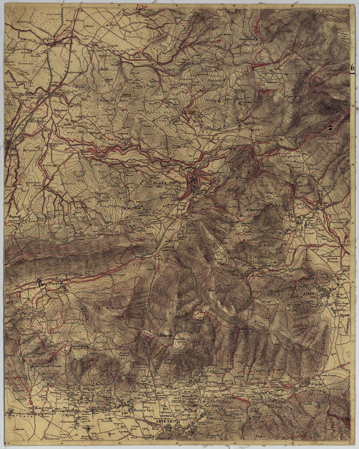 (N:9504) DINTORNI DI NAPOLI E CASERTA - FOGLIO 6 (CA006512) Carte e stampe antiche: riproduzione a colori su carta (formato A1)