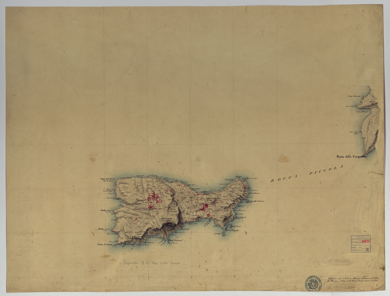 (N:519) CAPRI (CA006732) Carte e stampe antiche: riproduzione a colori su carta (formato A1)