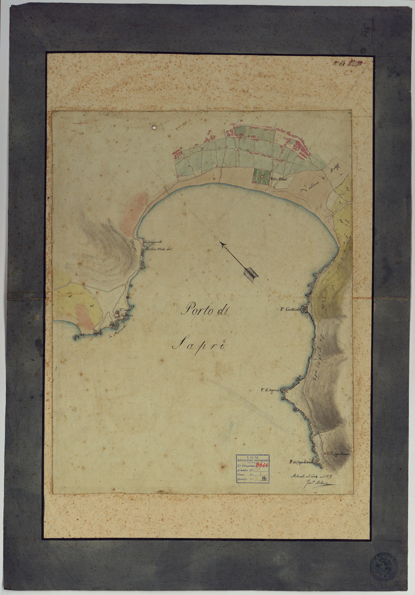 (N:14142) Porto di Sapri (CA006738) Carte e stampe antiche: riproduzione a colori su carta (formato A1)