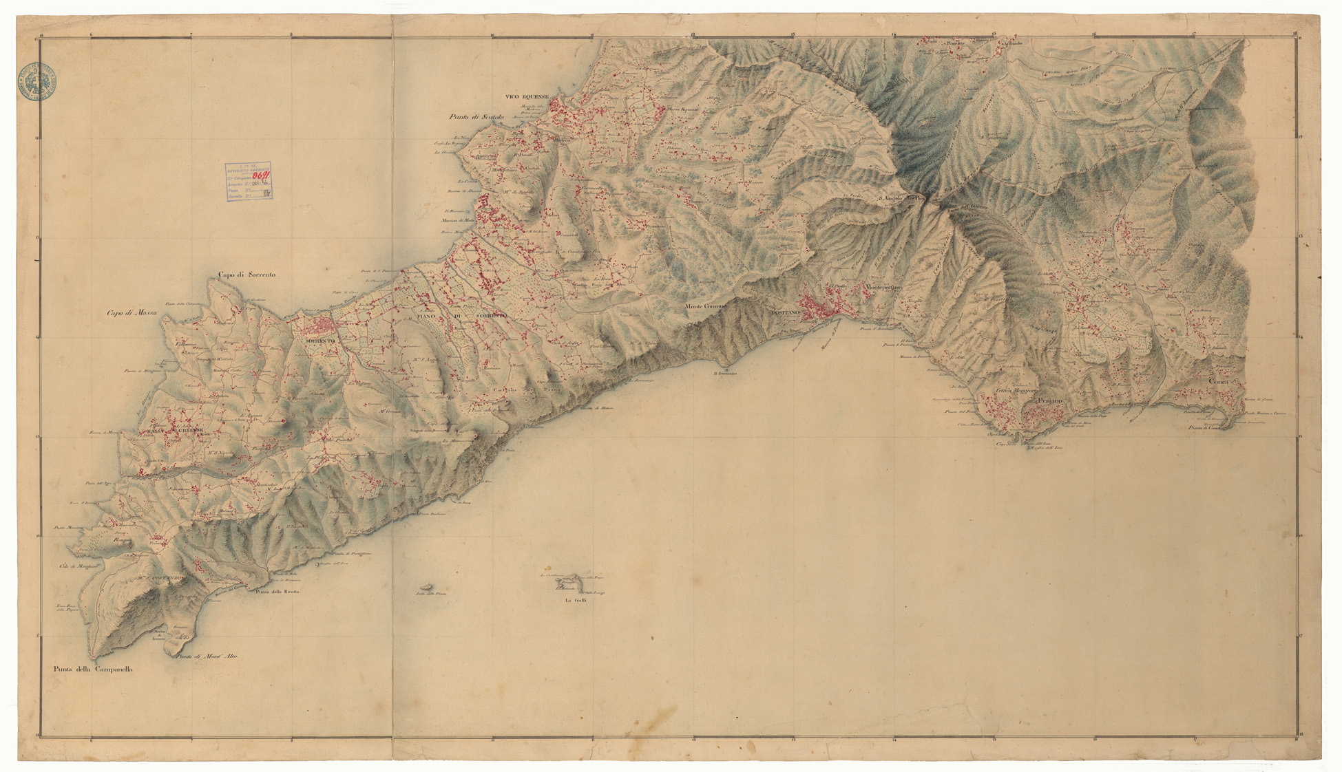 (N:8684) Castellammare e dintorni - Foglio 2 (CA006745) Carte e stampe antiche: riproduzione a colori su carta (formato A1)