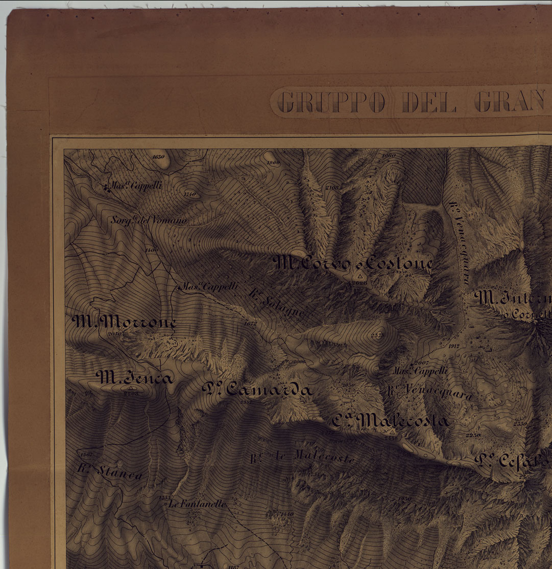 (N:17069) GRUPPO DEL GRAN SASSO D'ITALIA (CA006821, CA006822, CA006823, CA006824) Carte e stampe antiche: riproduzione a colori su carta (formato A1)