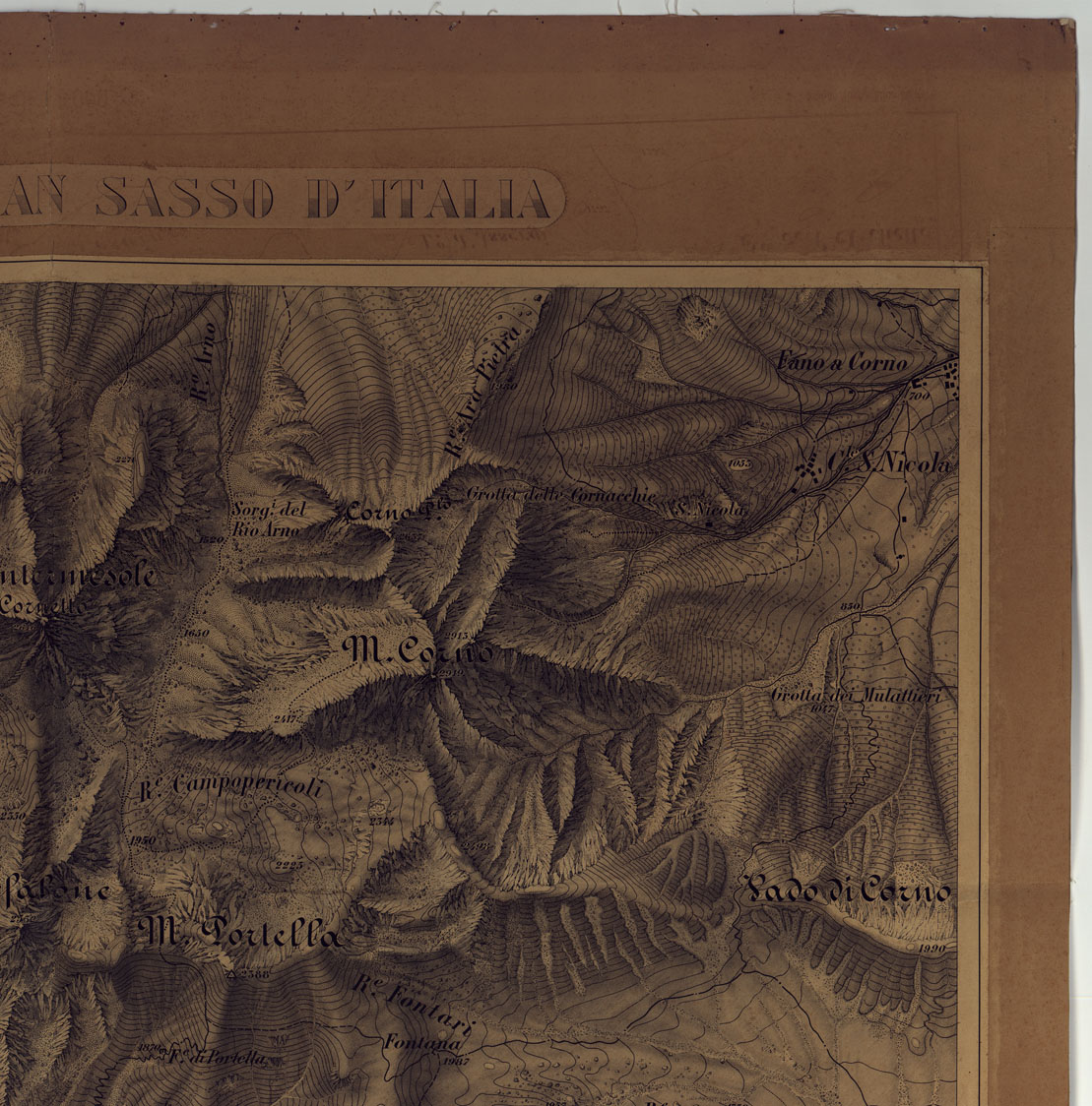 (N:17069) GRUPPO DEL GRAN SASSO D'ITALIA (CA006821, CA006822, CA006823, CA006824) Carte e stampe antiche: riproduzione a colori su carta (formato A1)