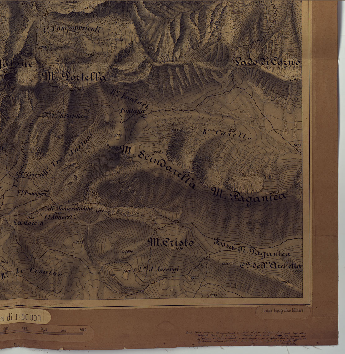 (N:17069) GRUPPO DEL GRAN SASSO D'ITALIA (CA006821, CA006822, CA006823, CA006824) Carte e stampe antiche: riproduzione a colori su carta (formato A1)