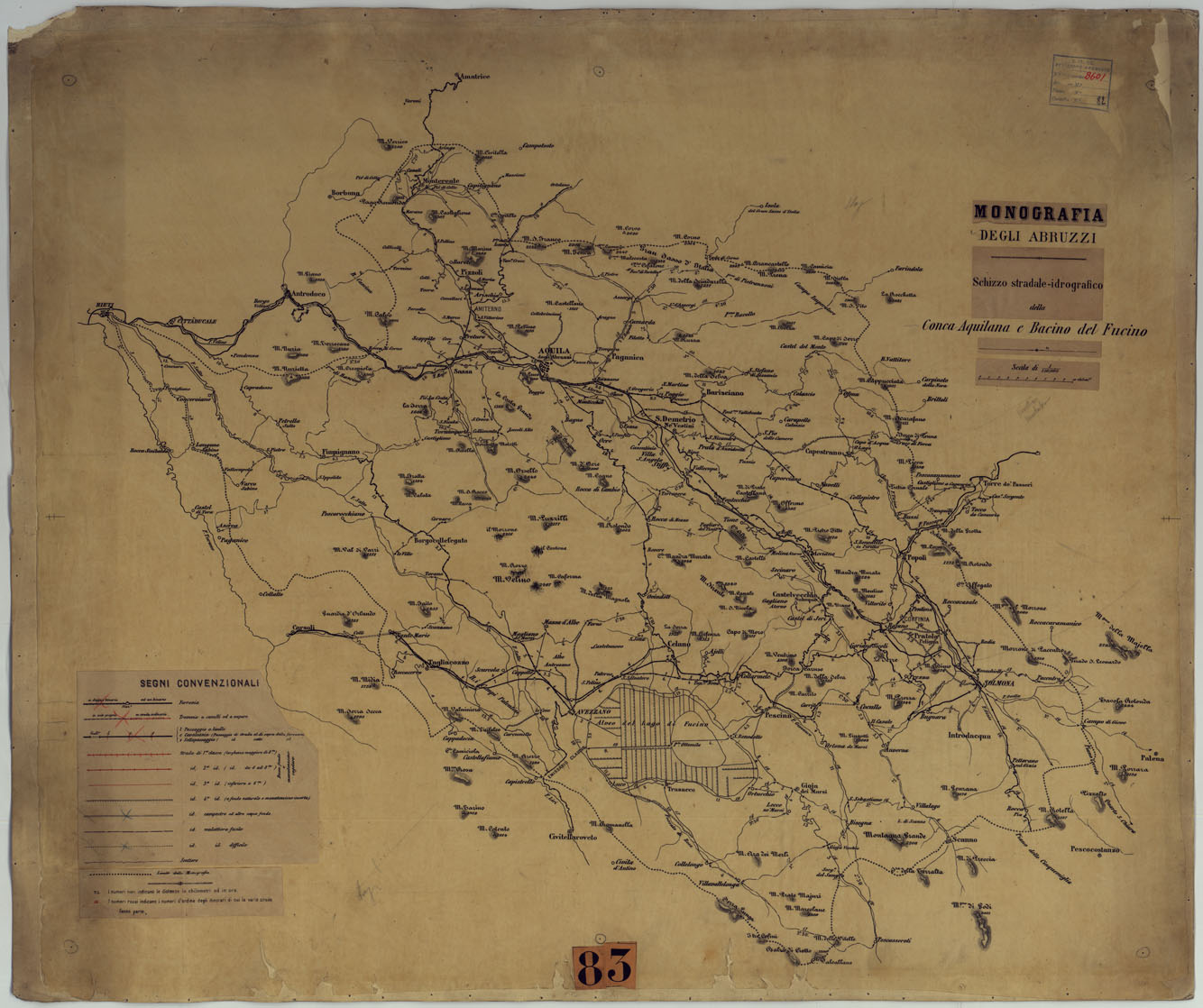 (N:17075) Monografia degli Abruzzi
 (CA006825) Carte e stampe antiche: riproduzione a colori su carta (formato A1)