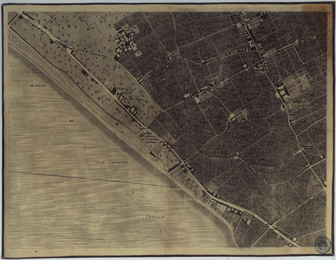 (N:12939) MAPPA TOPOGRAFICA DELLA CITTA' DI NAPOLI E DE' SUOI CONTORNI - FOGLIO 20. (CA006852) Carte e stampe antiche: riproduzione a colori su carta (formato A1)
