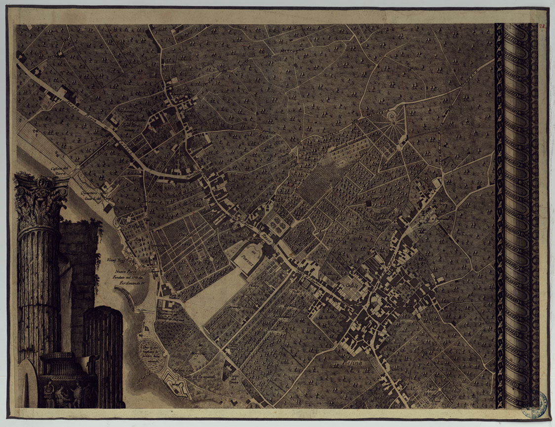 (N:12947) MAPPA TOPOGRAFICA DELLA CITTA' DI NAPOLI E DE' SUOI CONTORNI - FOGLIO 28. (CA006860) Carte e stampe antiche: riproduzione a colori su carta (formato A1)