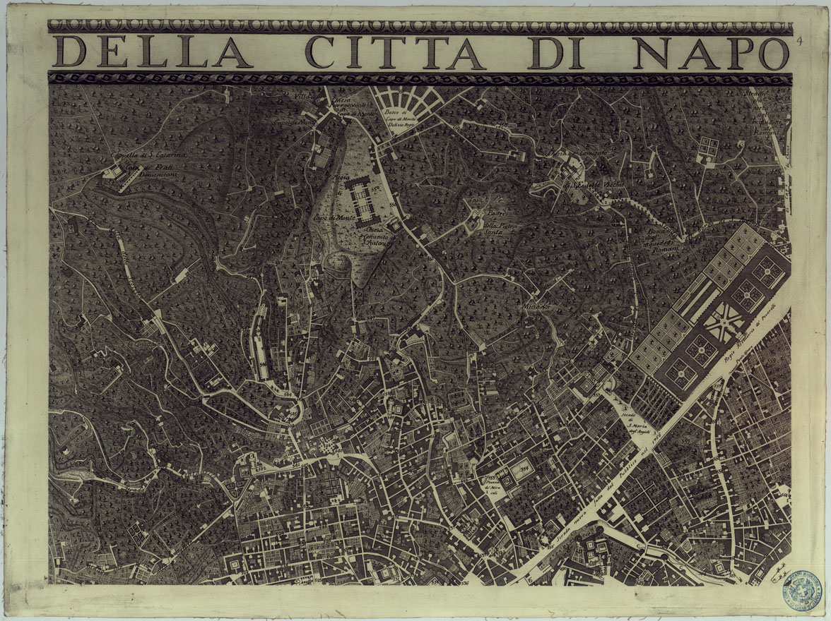 (N:24950) MAPPA TOPOGRAFICA DELLA CITTA' DI NAPOLI E DE' SUOI CONTORNI - FOGLIO 4. (CA006872) Carte e stampe antiche: riproduzione a colori su carta (formato A1)