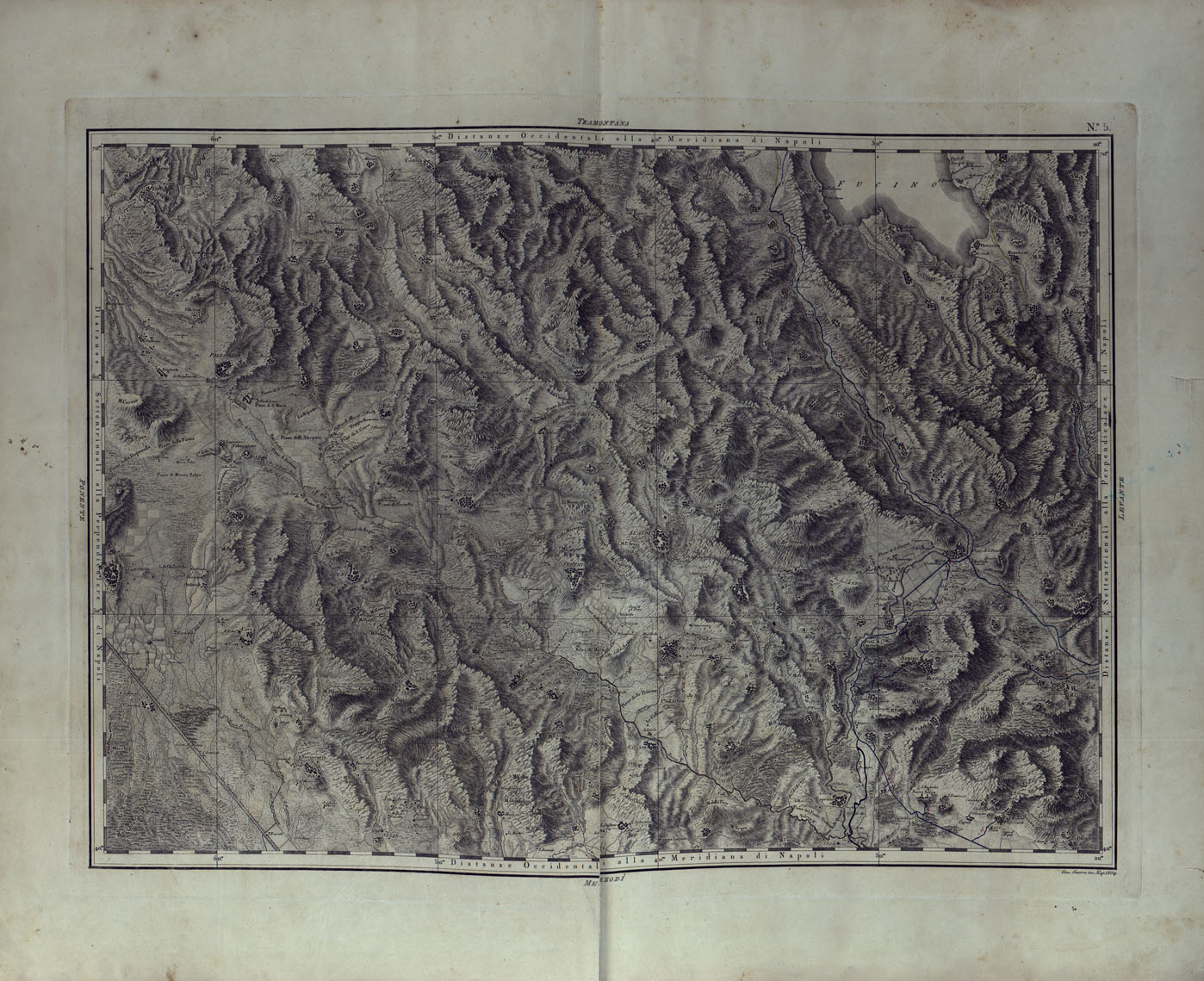 (N:24988) ATLANTE GEOGRAFICO DEL REGNO DI NAPOLI DELINEATO PER ORDINE DI FERDINANDO IV RE DELLE DUE SICILIE E C. E C. DA GIO' ANTONIO RIZZI ZANNONI GEOGRAFO DI SUA MAESTA' E TERMINATO NEL 1808 - TAVOLA 5. (CA006912) Carte e stampe antiche: riproduzione a colori su carta (formato A1)