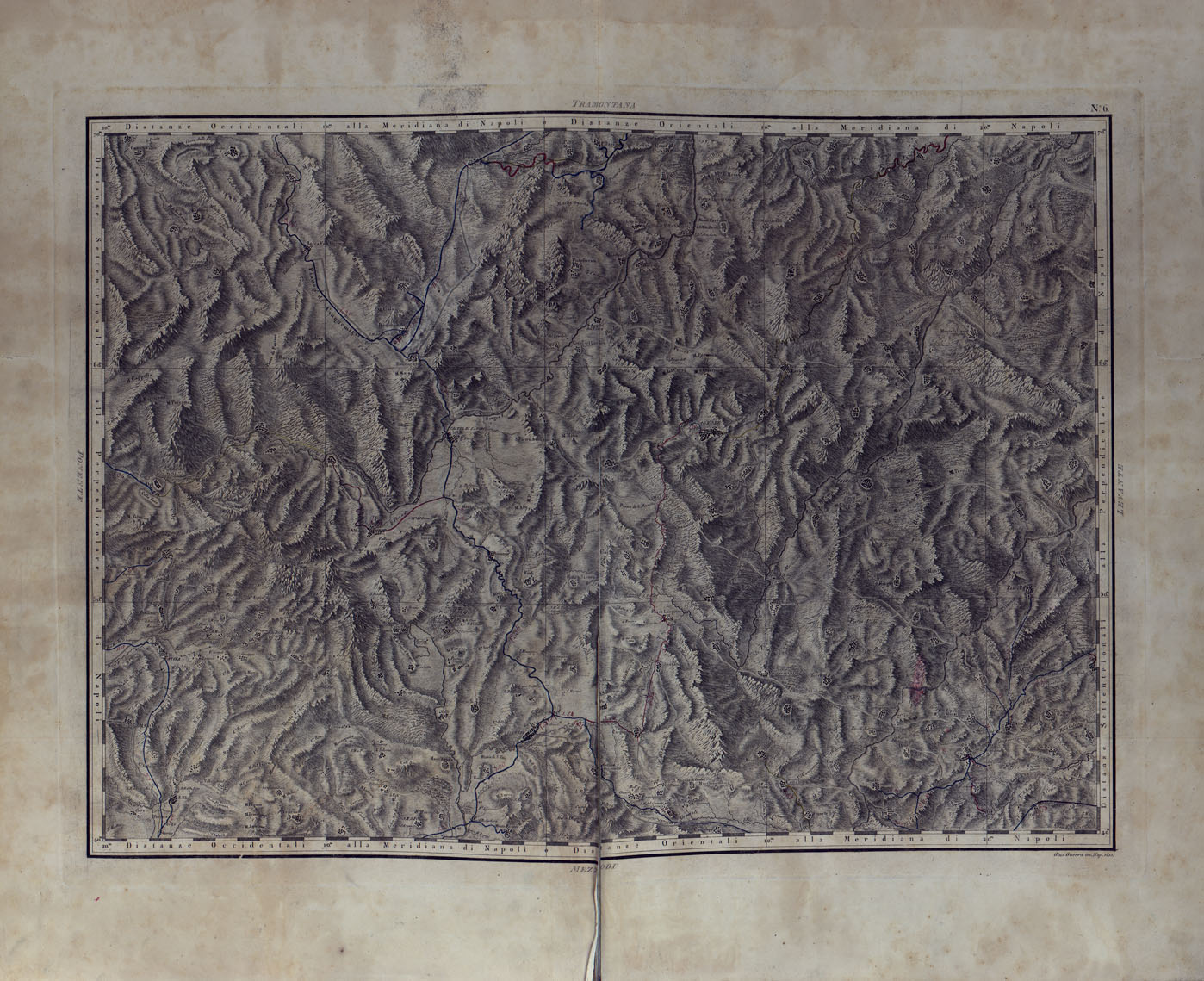 (N:24989) ATLANTE GEOGRAFICO DEL REGNO DI NAPOLI DELINEATO PER ORDINE DI FERDINANDO IV RE DELLE DUE SICILIE E C. E C. DA GIO' ANTONIO RIZZI ZANNONI GEOGRAFO DI SUA MAESTA' E TERMINATO NEL 1808 - TAVOLA 6. (CA006913) Carte e stampe antiche: riproduzione a colori su carta (formato A1)