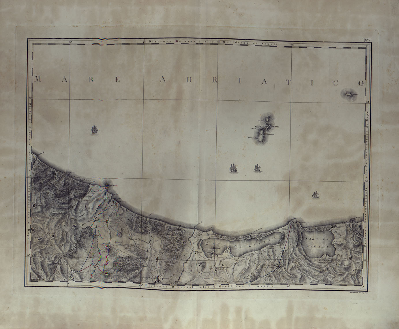 (N:24990) ATLANTE GEOGRAFICO DEL REGNO DI NAPOLI DELINEATO PER ORDINE DI FERDINANDO IV RE DELLE DUE SICILIE E C. E C. DA GIO' ANTONIO RIZZI ZANNONI GEOGRAFO DI SUA MAESTA' E TERMINATO NEL 1808 - TAVOLA 7. (CA006914) Carte e stampe antiche: riproduzione a colori su carta (formato A1)