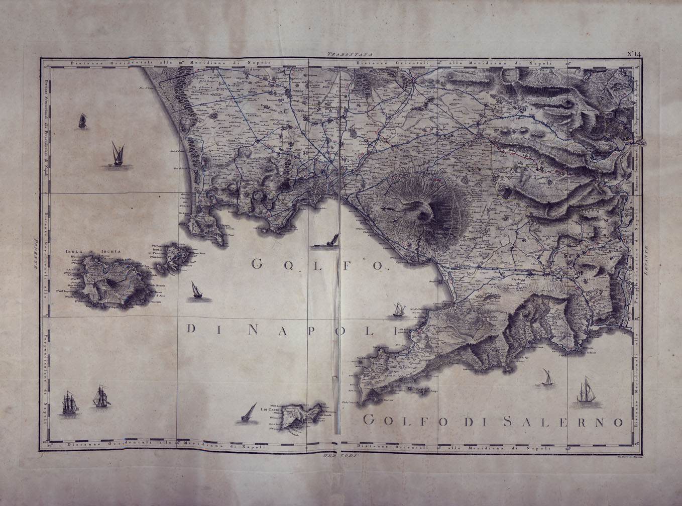 (N:24997) ATLANTE GEOGRAFICO DEL REGNO DI NAPOLI DELINEATO PER ORDINE DI FERDINANDO IV RE DELLE DUE SICILIE E C. E C. DA GIO' ANTONIO RIZZI ZANNONI GEOGRAFO DI SUA MAESTA' E TERMINATO NEL 1808 - TAVOLA 14. (CA006921) Carte e stampe antiche: riproduzione a colori su carta (formato A1)