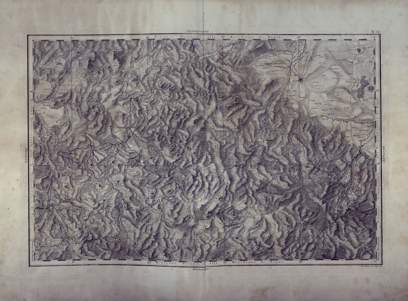 (N:24998) ATLANTE GEOGRAFICO DEL REGNO DI NAPOLI DELINEATO PER ORDINE DI FERDINANDO IV RE DELLE DUE SICILIE E C. E C. DA GIO' ANTONIO RIZZI ZANNONI GEOGRAFO DI SUA MAESTA' E TERMINATO NEL 1808 - TAVOLA 15. (CA006922) Carte e stampe antiche: riproduzione a colori su carta (formato A1)