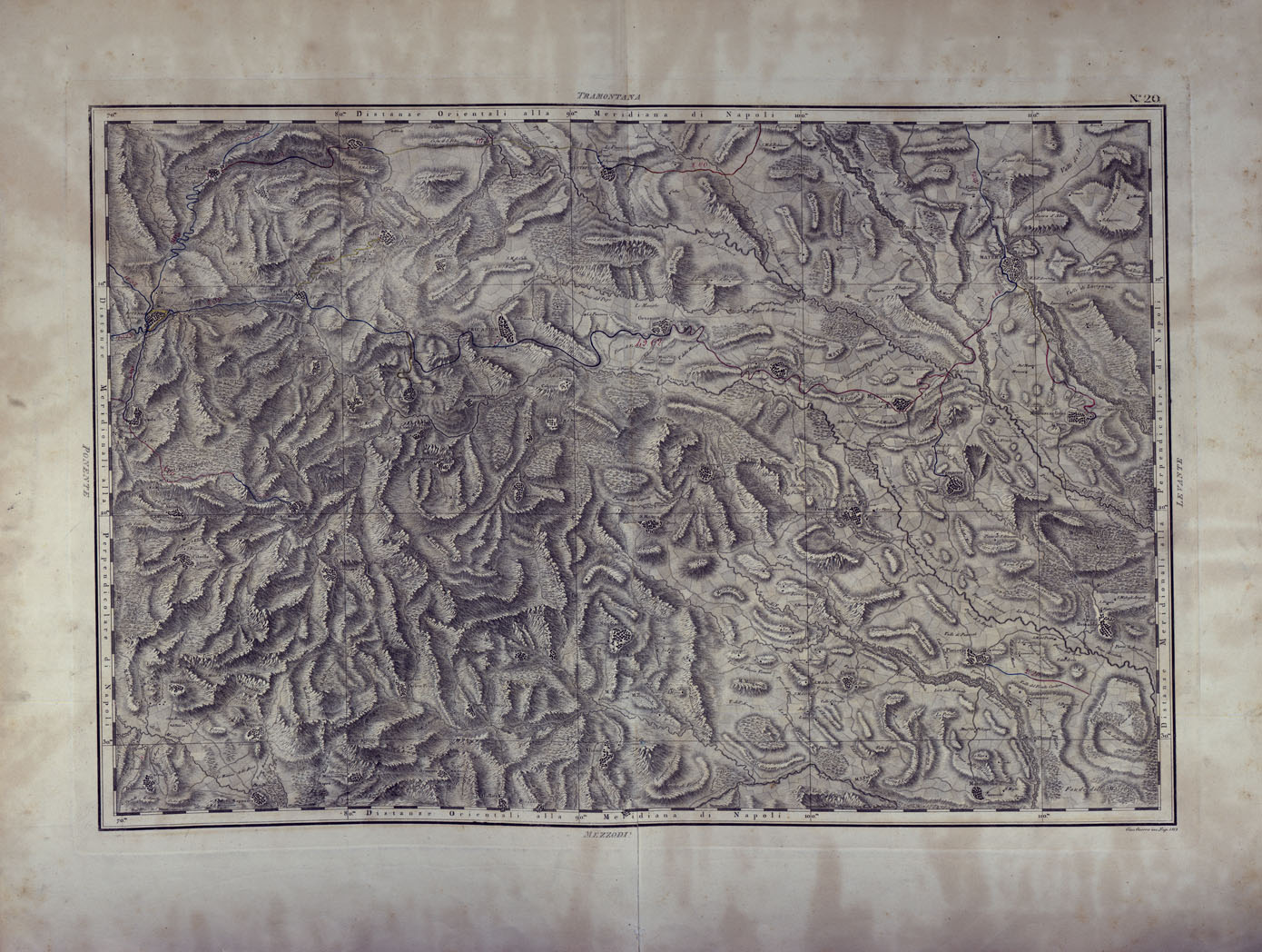 (N:25003) ATLANTE GEOGRAFICO DEL REGNO DI NAPOLI DELINEATO PER ORDINE DI FERDINANDO IV RE DELLE DUE SICILIE E C. E C. DA GIO' ANTONIO RIZZI ZANNONI GEOGRAFO DI SUA MAESTA' E TERMINATO NEL 1808 - TAVOLA 20. (CA006927) Carte e stampe antiche: riproduzione a colori su carta (formato A1)