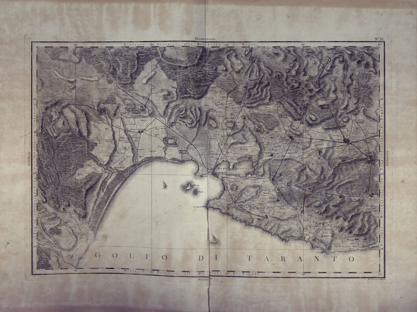 (N:25004) ATLANTE GEOGRAFICO DEL REGNO DI NAPOLI DELINEATO PER ORDINE DI FERDINANDO IV RE DELLE DUE SICILIE E C. E C. DA GIO' ANTONIO RIZZI ZANNONI GEOGRAFO DI SUA MAESTA' E TERMINATO NEL 1808 - TAVOLA 21. (CA006928) Carte e stampe antiche: riproduzione a colori su carta (formato A1)