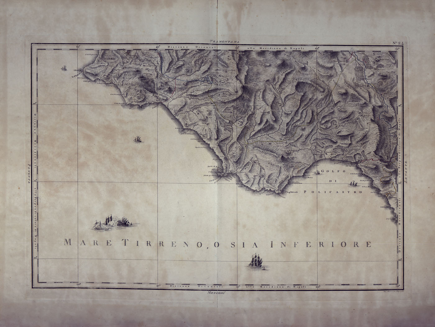 (N:25007) ATLANTE GEOGRAFICO DEL REGNO DI NAPOLI DELINEATO PER ORDINE DI FERDINANDO IV RE DELLE DUE SICILIE E C. E C. DA GIO' ANTONIO RIZZI ZANNONI GEOGRAFO DI SUA MAESTA' E TERMINATO NEL 1808 - TAVOLA 24. (CA006931) Carte e stampe antiche: riproduzione a colori su carta (formato A1)
