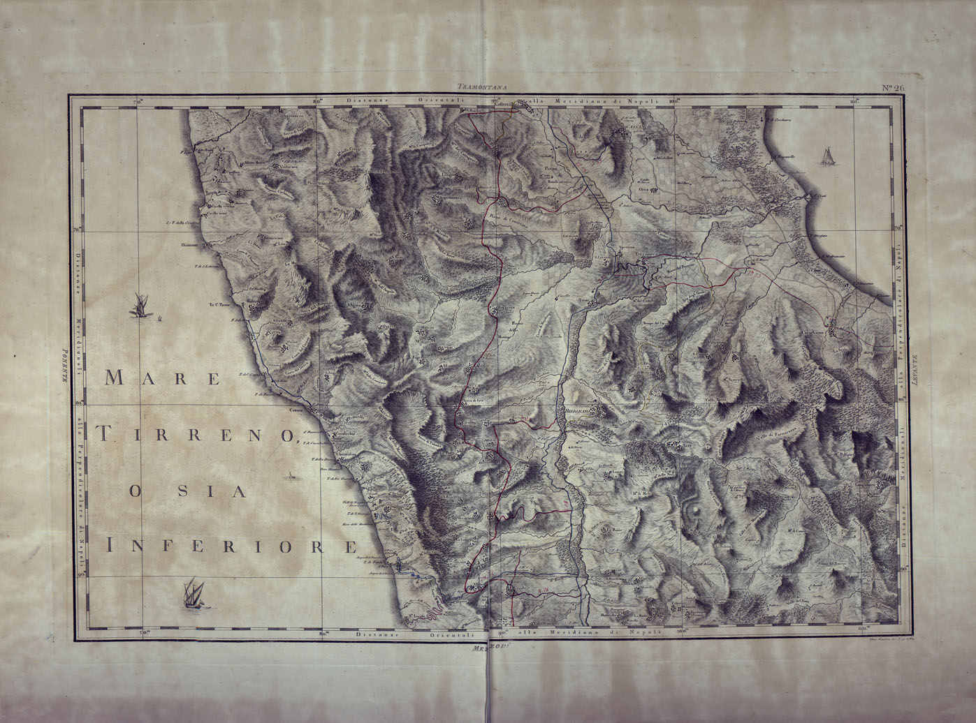 (N:25009) ATLANTE GEOGRAFICO DEL REGNO DI NAPOLI DELINEATO PER ORDINE DI FERDINANDO IV RE DELLE DUE SICILIE E C. E C. DA GIO' ANTONIO RIZZI ZANNONI GEOGRAFO DI SUA MAESTA' E TERMINATO NEL 1808 - TAVOLA 26. (CA006933) Carte e stampe antiche: riproduzione a colori su carta (formato A1)