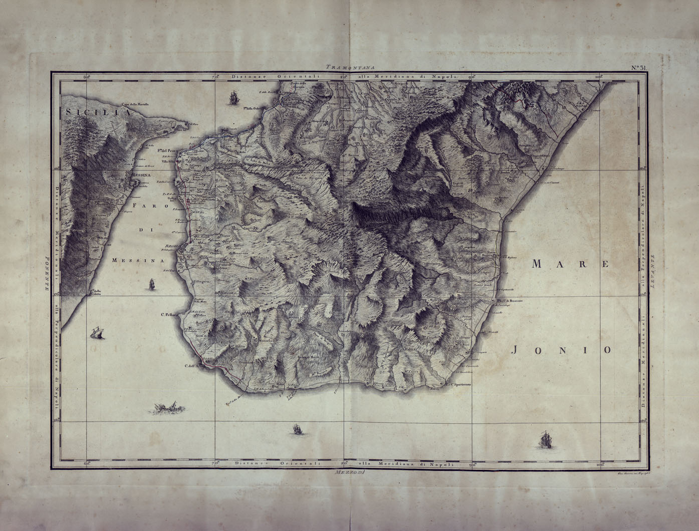(N:25014) ATLANTE GEOGRAFICO DEL REGNO DI NAPOLI DELINEATO PER ORDINE DI FERDINANDO IV RE DELLE DUE SICILIE E C. E C. DA GIO' ANTONIO RIZZI ZANNONI GEOGRAFO DI SUA MAESTA' E TERMINATO NEL 1808 - TAVOLA 31. (CA006938) Carte e stampe antiche: riproduzione a colori su carta (formato A1)