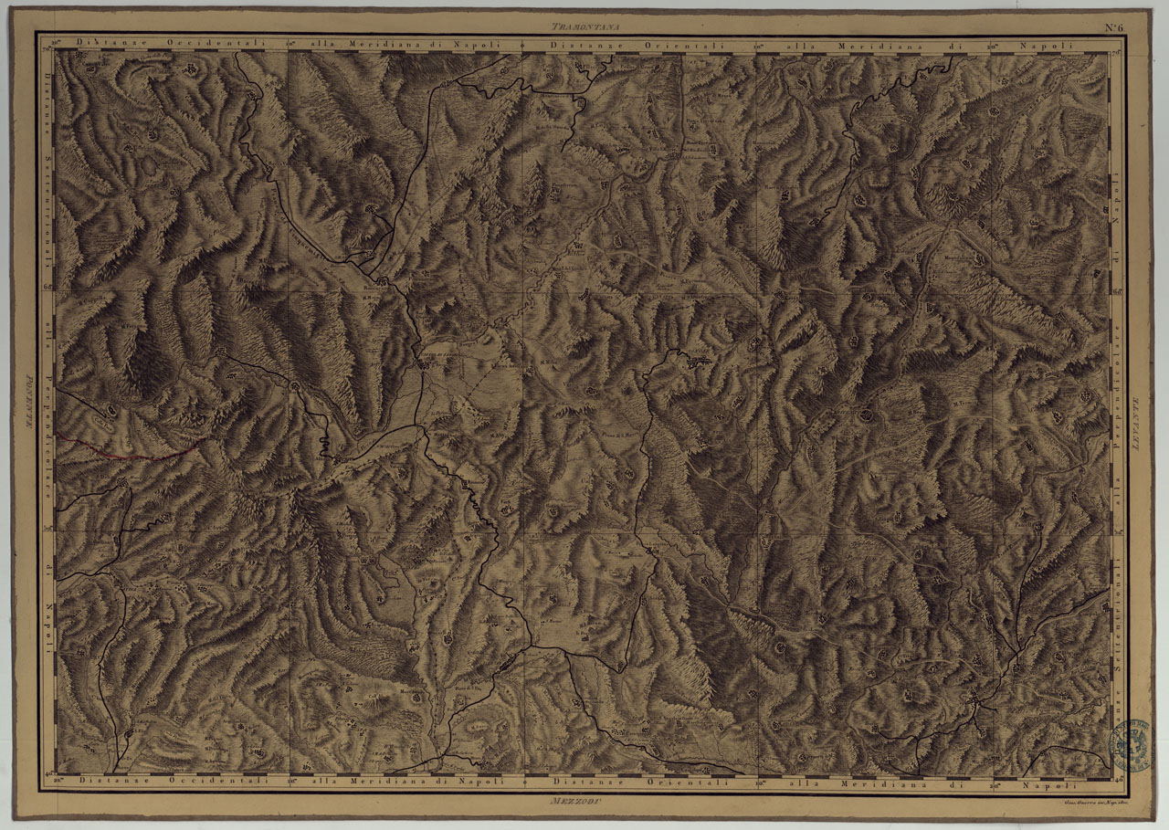 (N:4898) ATLANTE GEOGRAFICO DEL REGNO DI NAPOLI DELINEATO PER ORDINE DI FERDINANDO IV RE DELLE DUE SICILIE &C., &C., DA GIO. ANTONIO RIZZI ZANNONI GEOGRAFO DI SUA MAESTA' E TERMINATO NEL 1808 - TAVOLA 6. (CA006947) Carte e stampe antiche: riproduzione a colori su carta (formato A1)