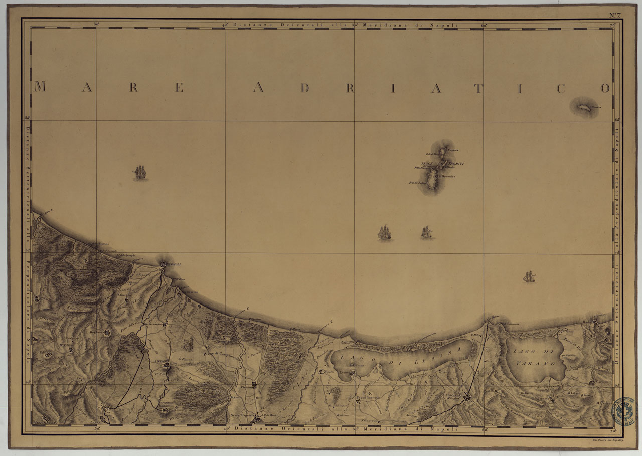 (N:4899) ATLANTE GEOGRAFICO DEL REGNO DI NAPOLI DELINEATO PER ORDINE DI FERDINANDO IV RE DELLE DUE SICILIE &C., &C., DA GIO. ANTONIO RIZZI ZANNONI GEOGRAFO DI SUA MAESTA' E TERMINATO NEL 1808 - TAVOLA 7. (CA006948) Carte e stampe antiche: riproduzione a colori su carta (formato A1)