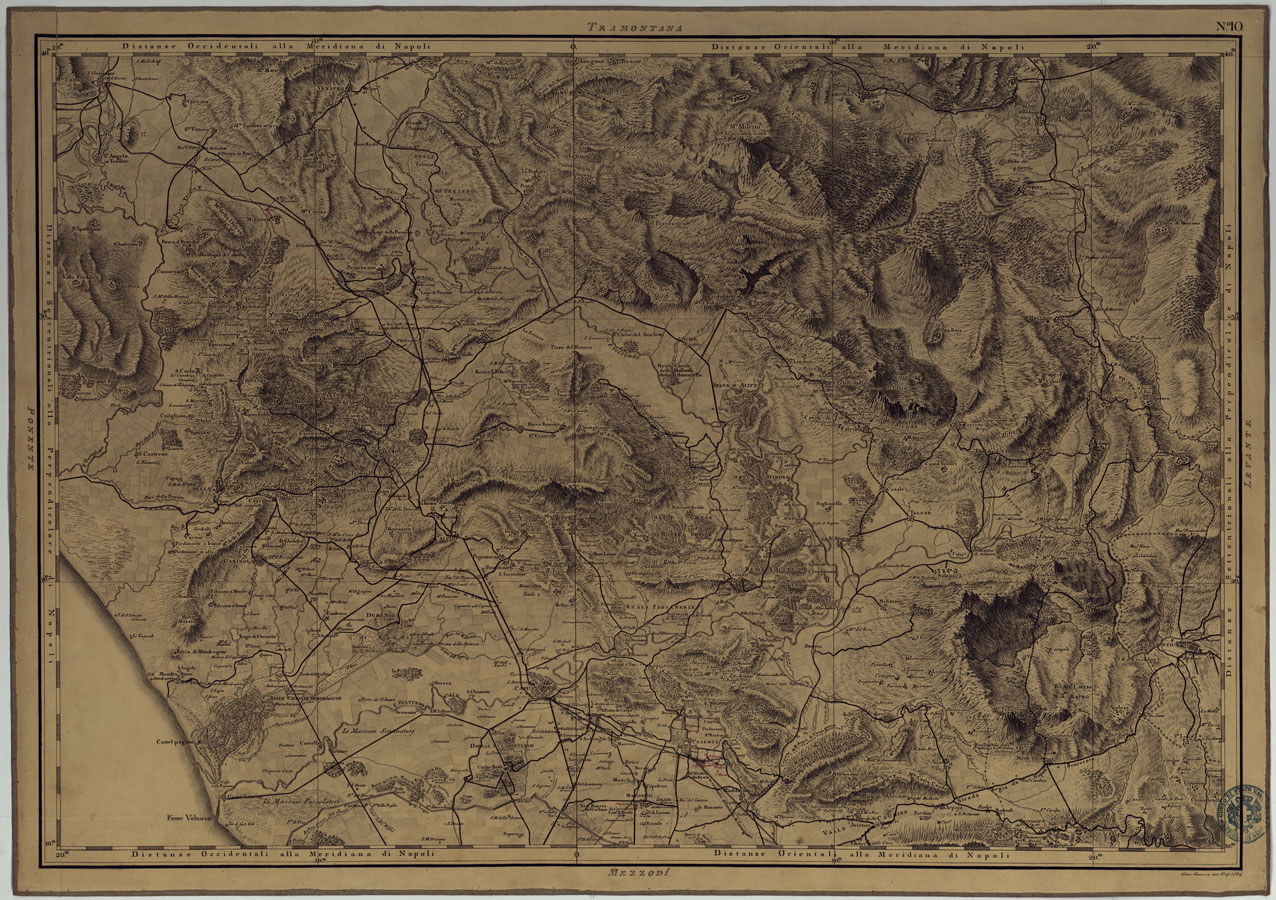 (N:4871) ATLANTE GEOGRAFICO DEL REGNO DI NAPOLI DELINEATO PER ORDINE DI FERDINANDO IV RE DELLE DUE SICILIE &C., &C., DA GIO. ANTONIO RIZZI ZANNONI GEOGRAFO DI SUA MAESTA' E TERMINATO NEL 1808 - TAVOLA 10. (CA006951) Carte e stampe antiche: riproduzione a colori su carta (formato A1)