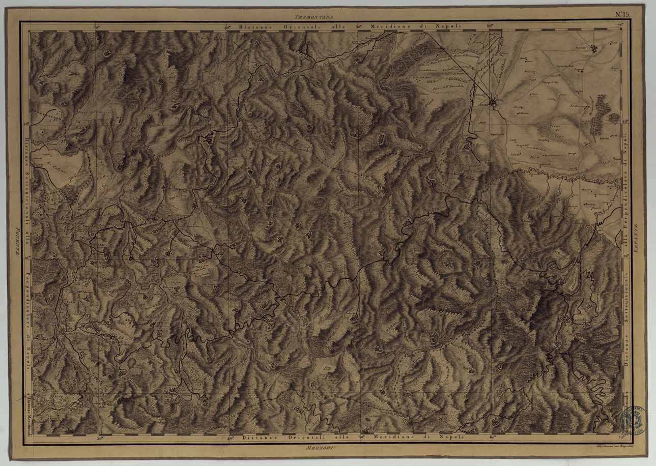 (N:4876) ATLANTE GEOGRAFICO DEL REGNO DI NAPOLI DELINEATO PER ORDINE DI FERDINANDO IV RE DELLE DUE SICILIE &C., &C., DA GIO. ANTONIO RIZZI ZANNONI GEOGRAFO DI SUA MAESTA' E TERMINATO NEL 1808 - TAVOLA 15. (CA006956) Carte e stampe antiche: riproduzione a colori su carta (formato A1)